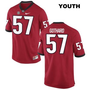 Youth Georgia Bulldogs NCAA #57 Daniel Gothard Nike Stitched Red Authentic College Football Jersey JGW4854AQ